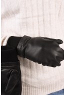 Men Gloves Jack&Jones Jacmanson Leather Mittens Black